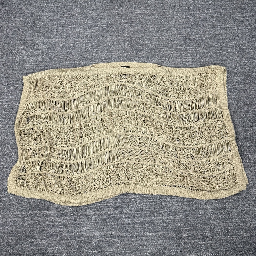 Bebe Open Knit Poncho Women Small Relaxed Boho Y2K Hippie Beach Wild Mushroom 2B
